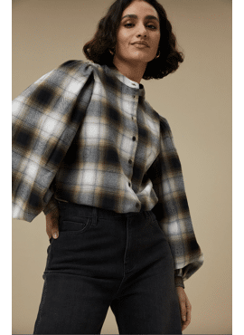 BY BAR day check blouse 22512015